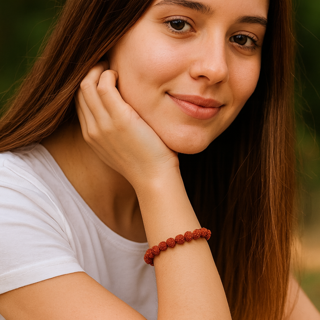 5 Mukhi Authentic Rudraksha Bracelet |8mm Beads | Premium Grade