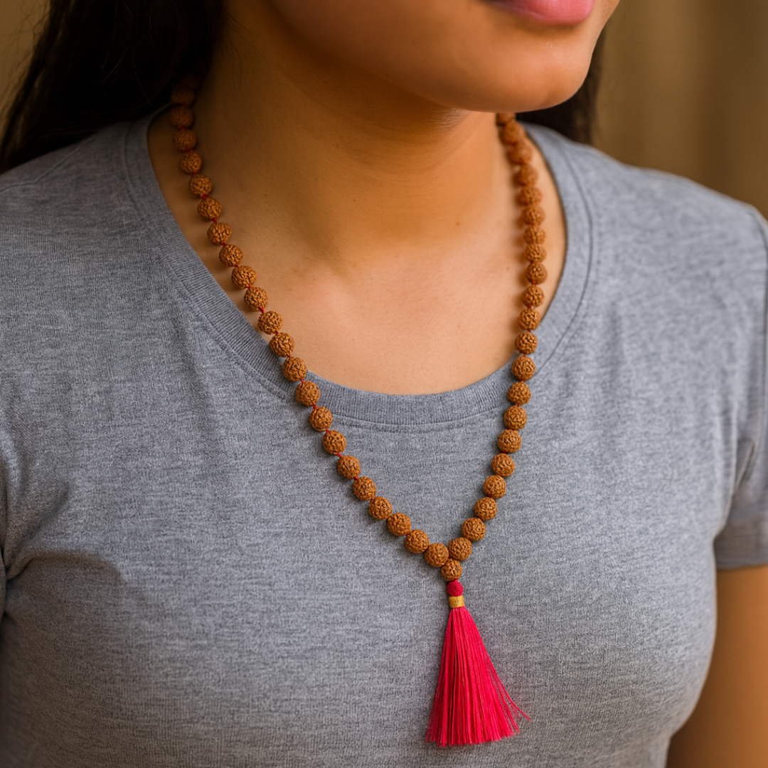 5 Mukhi Rudraksha Mala (108+1 Beads)