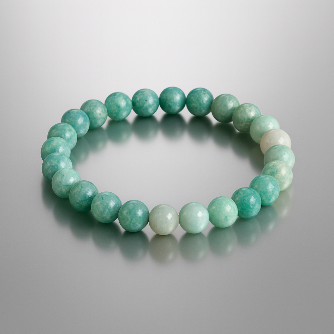 Natural Amazonite Gemstone Bracelet | 8 mm Beads | Lab Certified | AAA Grade | Healing Crystal