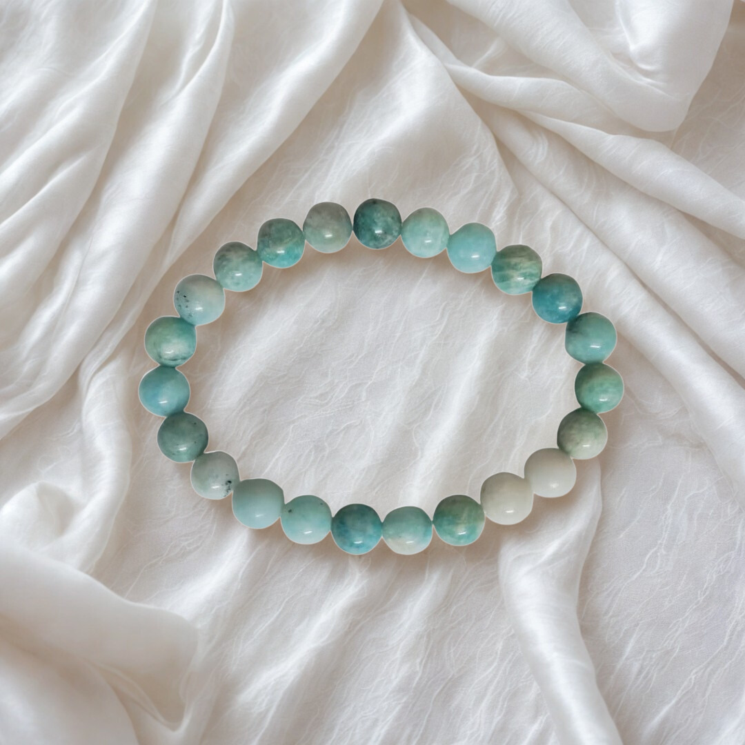 Natural Amazonite Gemstone Bracelet | 8 mm Beads | Lab Certified | AAA Grade | Healing Crystal
