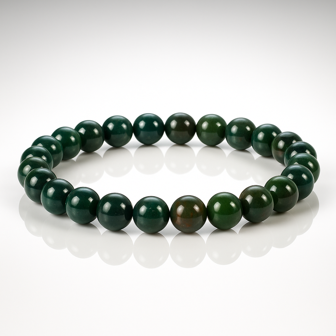 Natural Bloodstone Gemstone Bracelet | 8 mm Beads | Lab Certified | AAA Grade | Healing Crystal