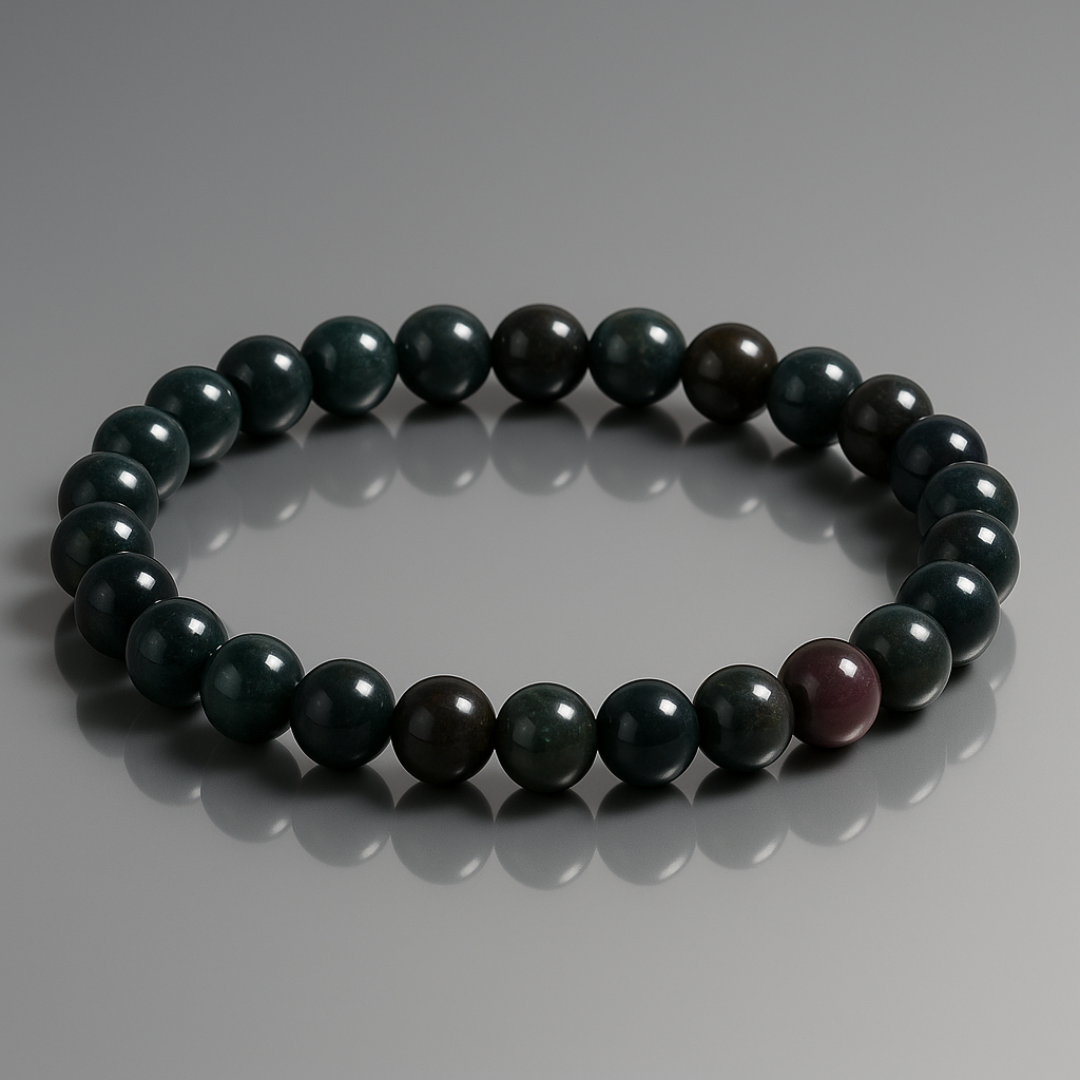 Natural Bloodstone Gemstone Bracelet | 8 mm Beads | Lab Certified | AAA Grade | Healing Crystal