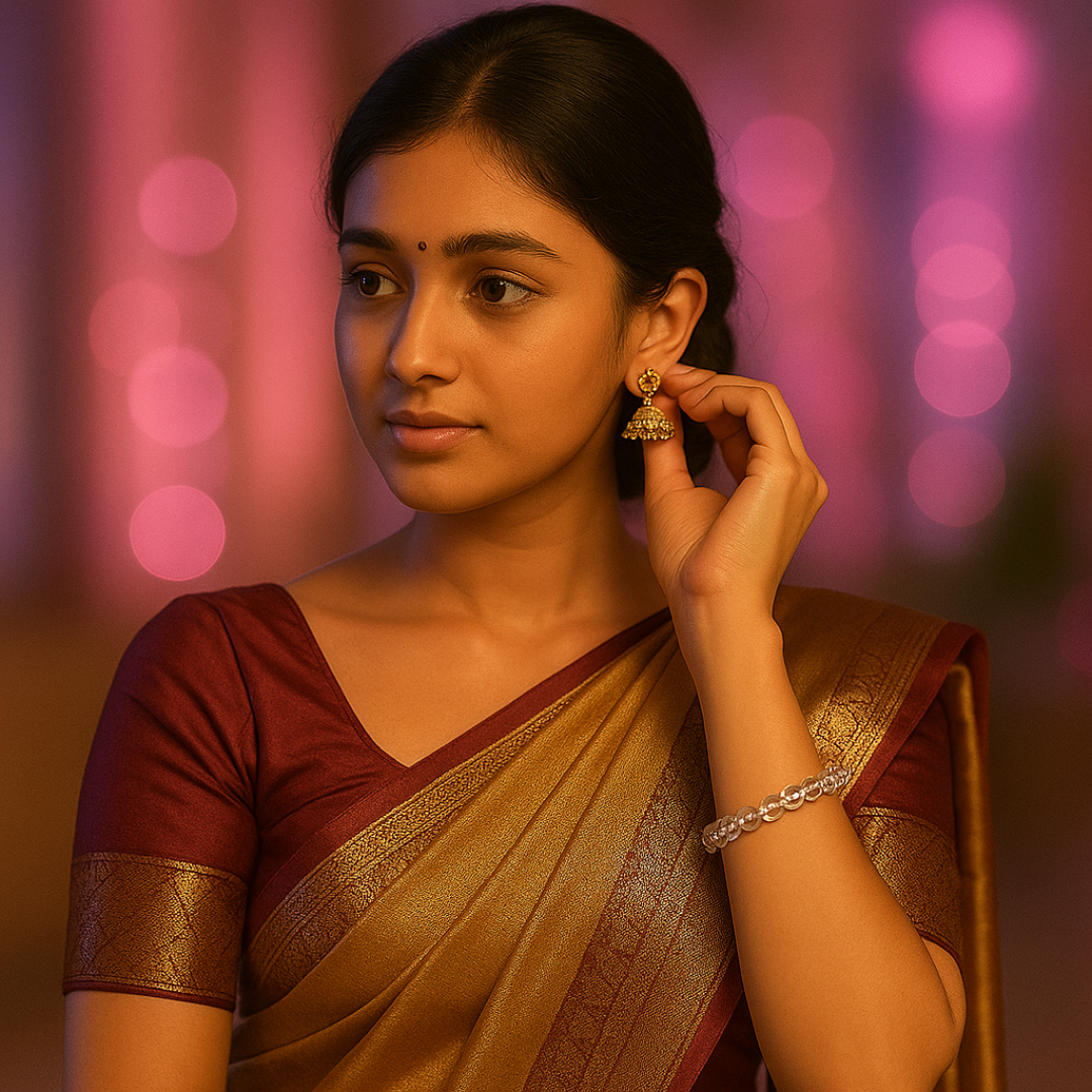 Natural Clear Quartz (Sphatik) Gemstone Bracelet | Round & Diamond Cut| 8 mm Beads | Lab Certified | AAA Grade