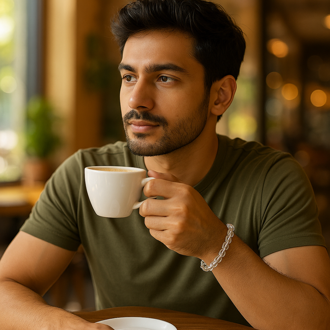 Natural Clear Quartz (Sphatik) Gemstone Bracelet | Round & Diamond Cut| 8 mm Beads | Lab Certified | AAA Grade