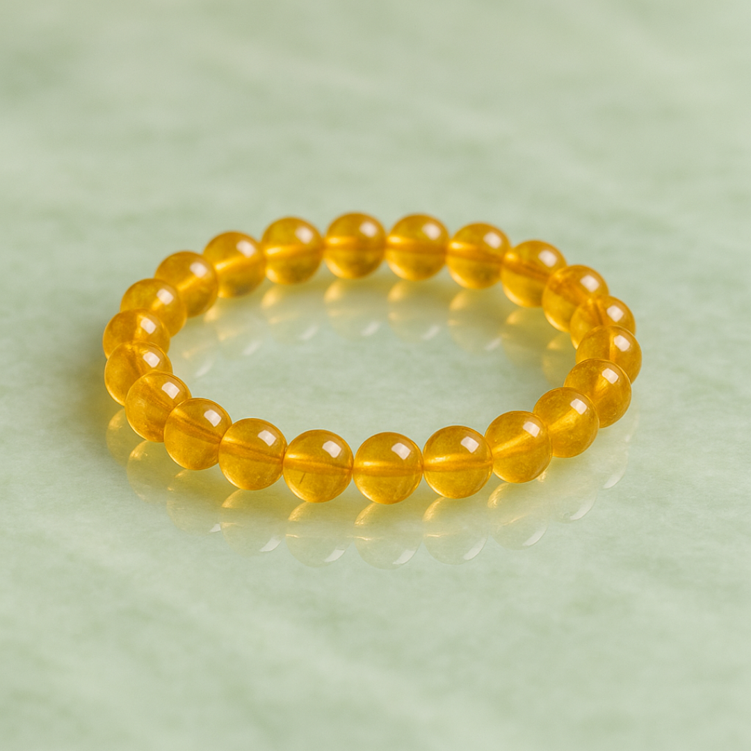 Natural Heated Citrine Gemstone Bracelet | 8 mm Beads | Lab Certified | AAA Grade | Healing Crystal