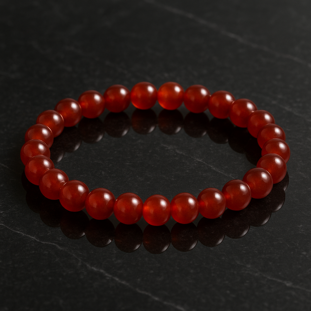 Natural Red Carnelian Gemstone Bracelet | 8 mm Beads | Lab Certified | AAA Grade | Healing Crystal