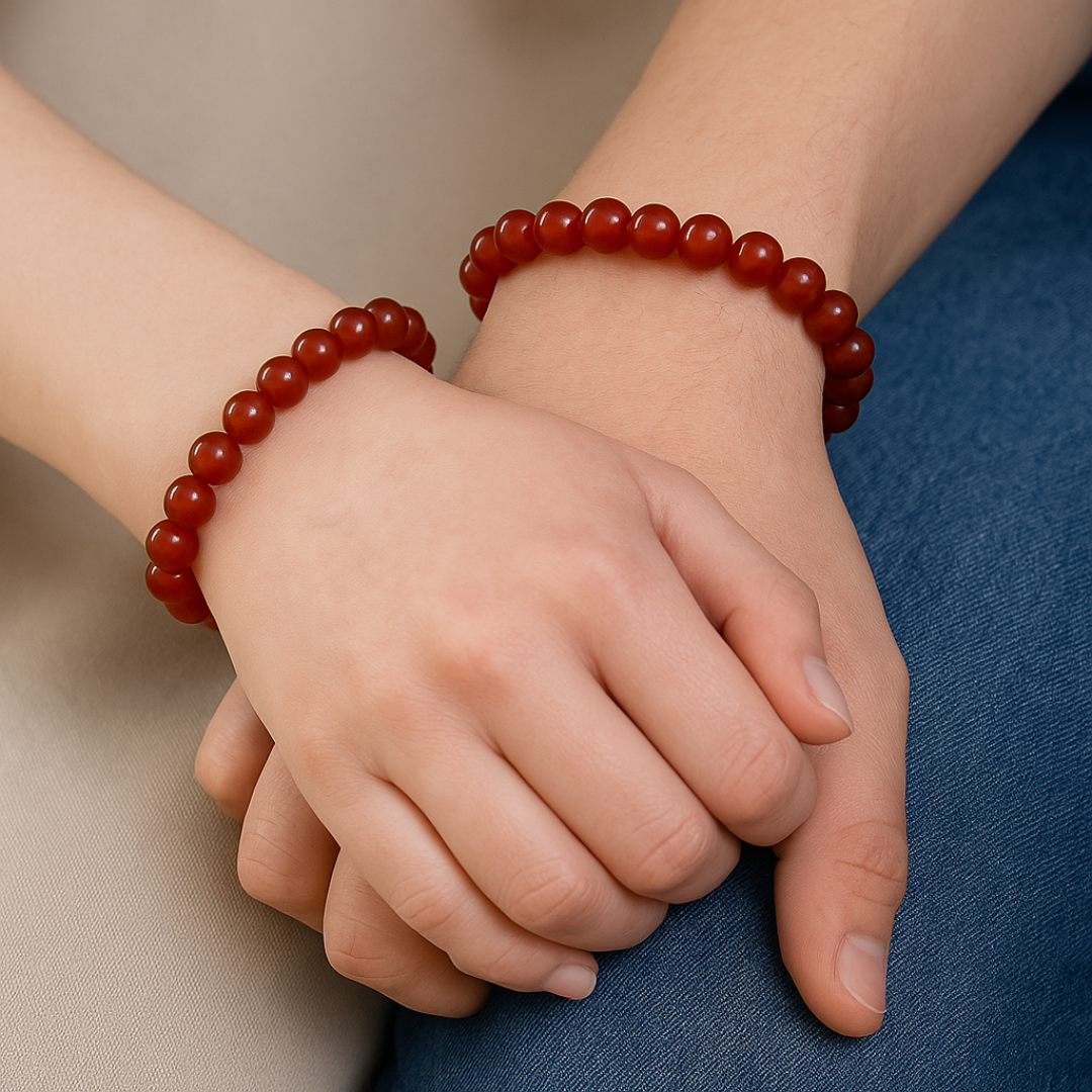 Natural Red Carnelian Gemstone Bracelet | 8 mm Beads | Lab Certified | AAA Grade | Healing Crystal