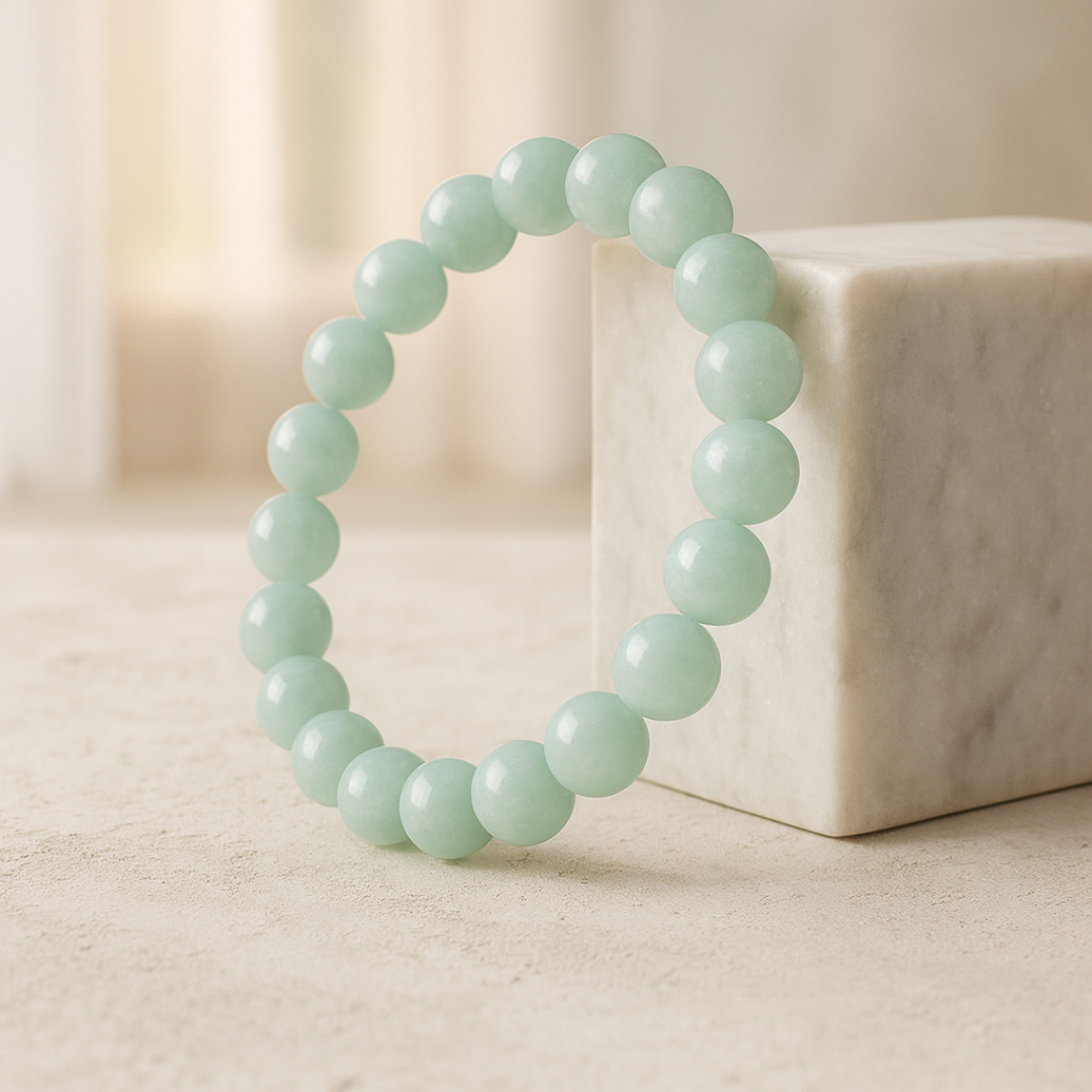 Natural Aquamarine Gemstone Bracelet | 8 mm Beads | Lab Certified | Premium Grade | Healing Crystal