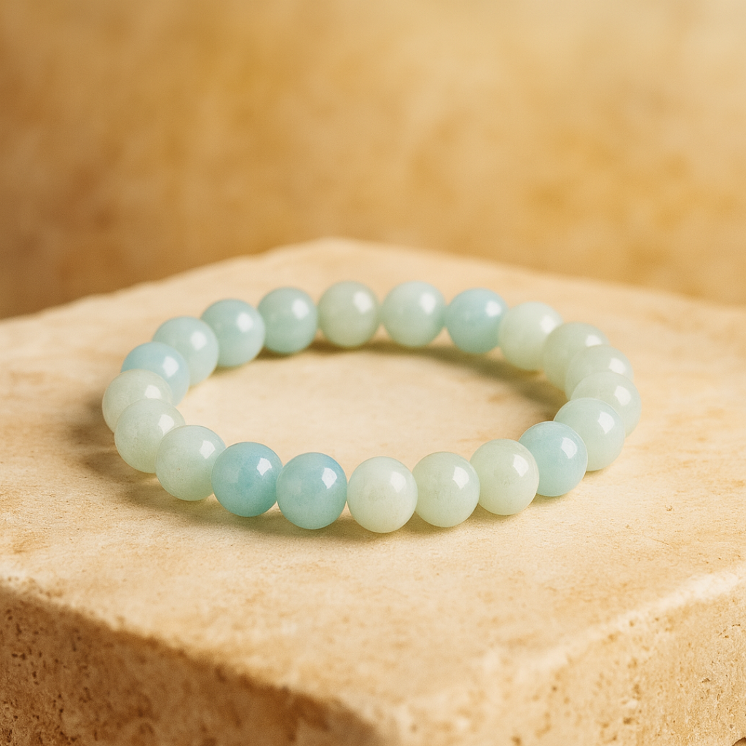 Natural Aquamarine Gemstone Bracelet | 8 mm Beads | Lab Certified | Premium Grade | Healing Crystal