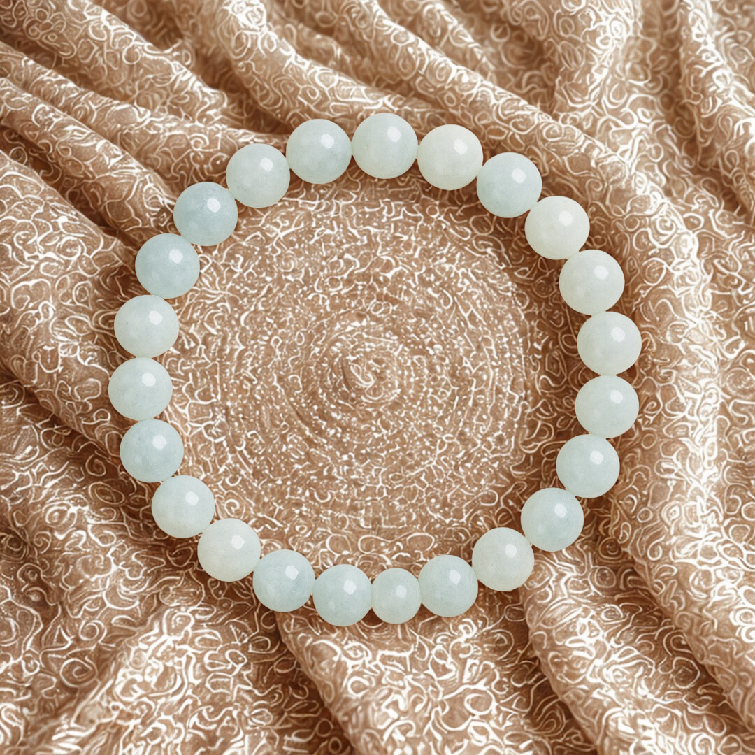 Natural Aquamarine Gemstone Bracelet | 8 mm Beads | Lab Certified | Premium Grade | Healing Crystal