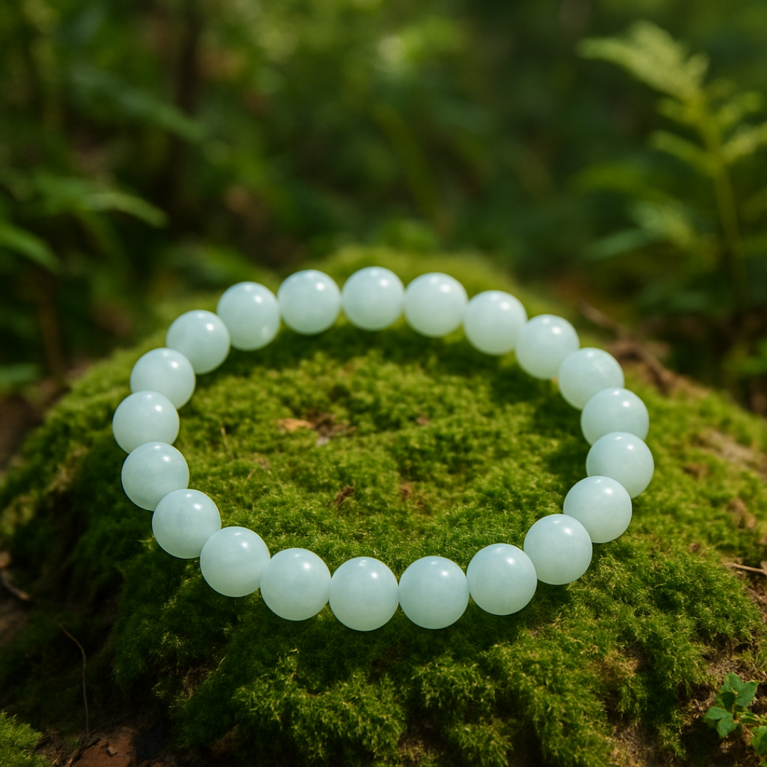 Natural Aquamarine Gemstone Bracelet | 8 mm Beads | Lab Certified | Premium Grade | Healing Crystal