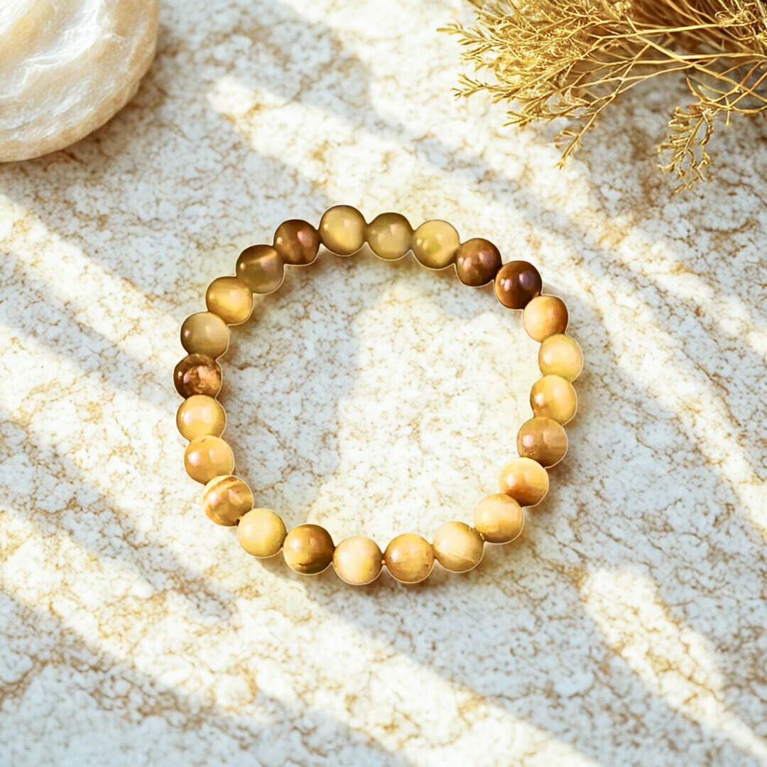 Natural Yellow Cat’s Eye Gemstone Bracelet (Lehsunia) | 8 mm Beads | Lab Certified | AAA Grade | Healing Crystal