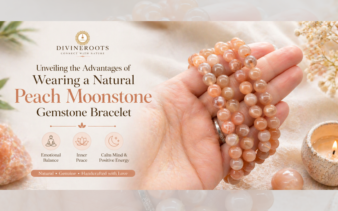 Natural Peach Moonstone Bracelet known for promoting emotional balance, inner peace and calm energy