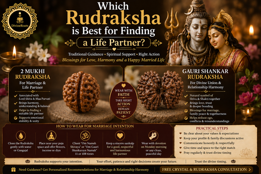 2 Mukhi Rudraksha and Gauri Shankar Rudraksha with Lord Shiva and Maa Parvati blessings for finding a life partner, marriage harmony and relationship support