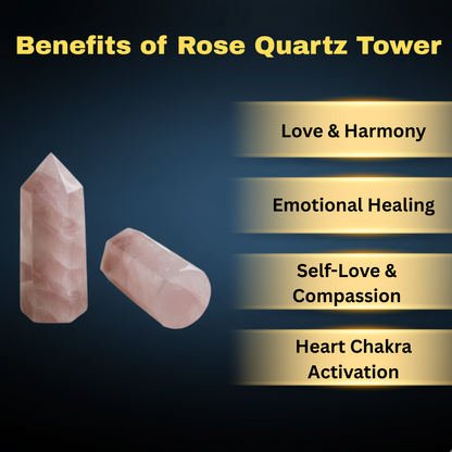 Natural Rose Quartz Crystal Tower | Premium Grade | Love, Healing & Meditation