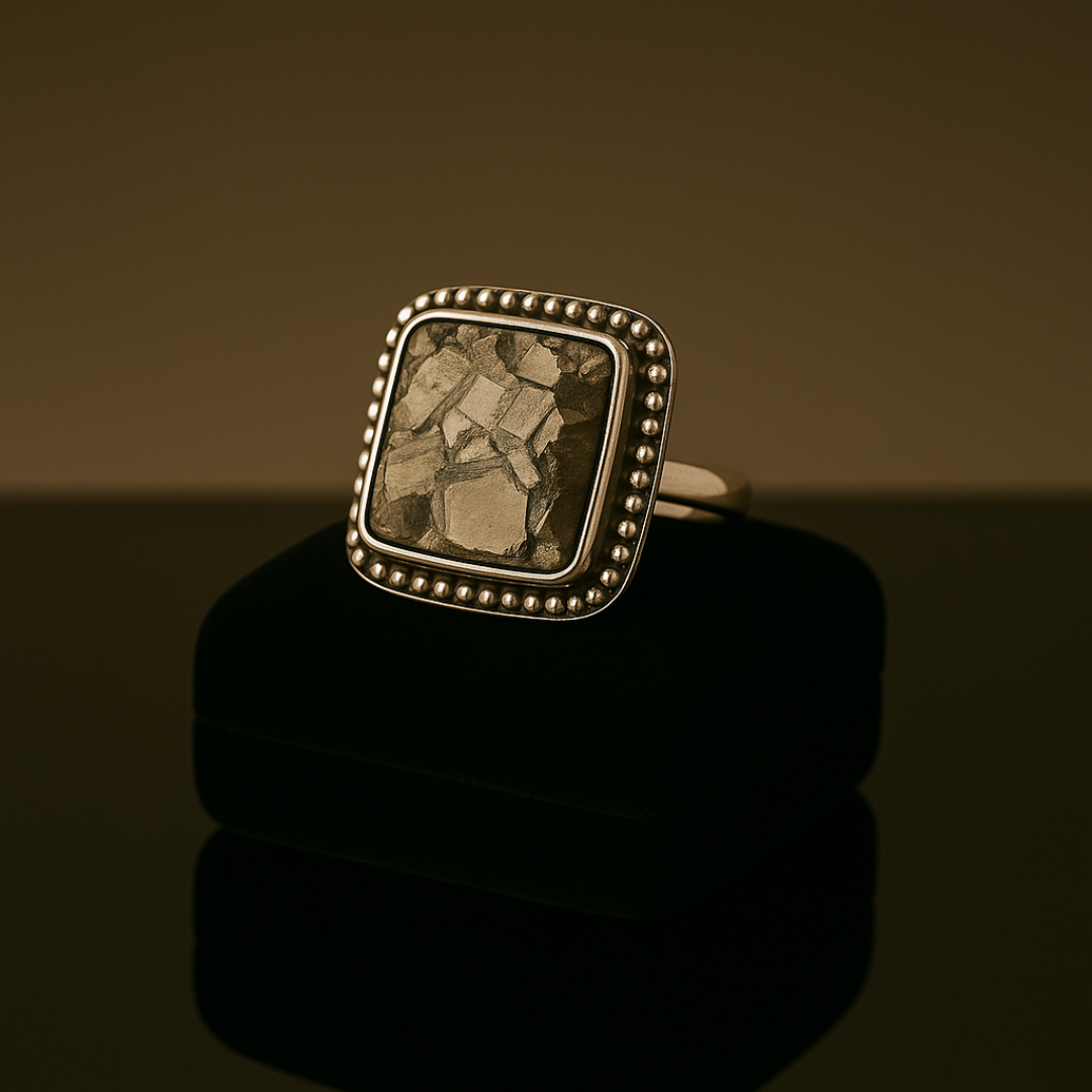 Natural Pyrite Ring (Rough) | Adjustable Free Size | Unisex | Oval, Round, Square, Rectangle