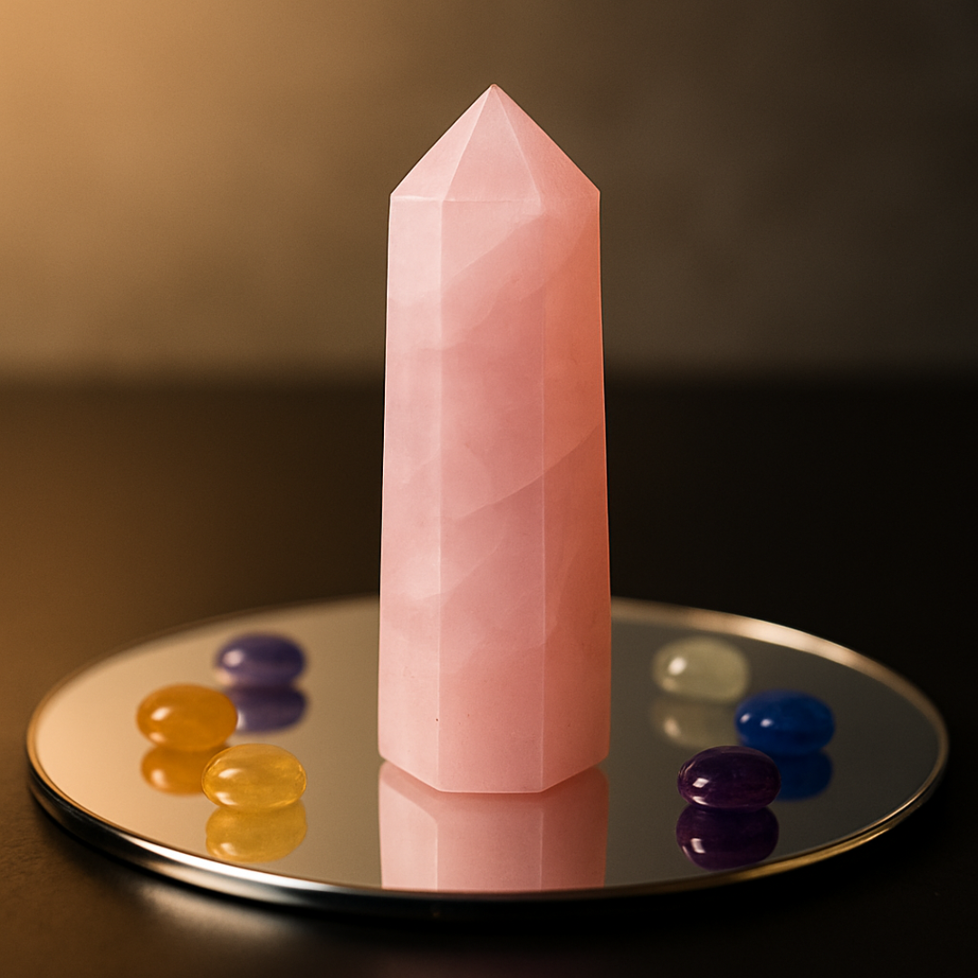 Natural Rose Quartz Crystal Tower | Premium Grade | Love, Healing & Meditation