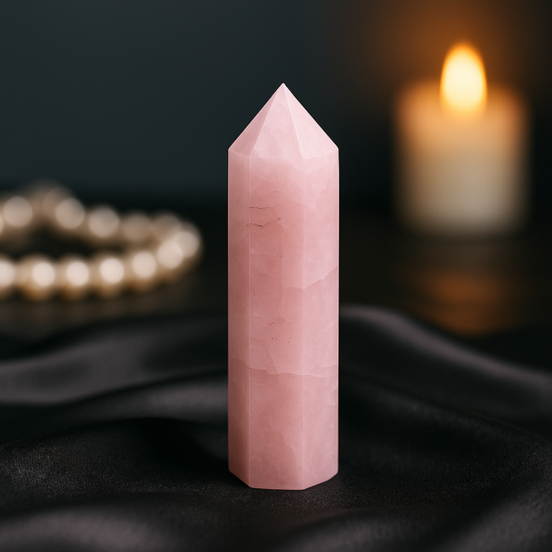 Natural Rose Quartz Crystal Tower | Premium Grade | Love, Healing & Meditation