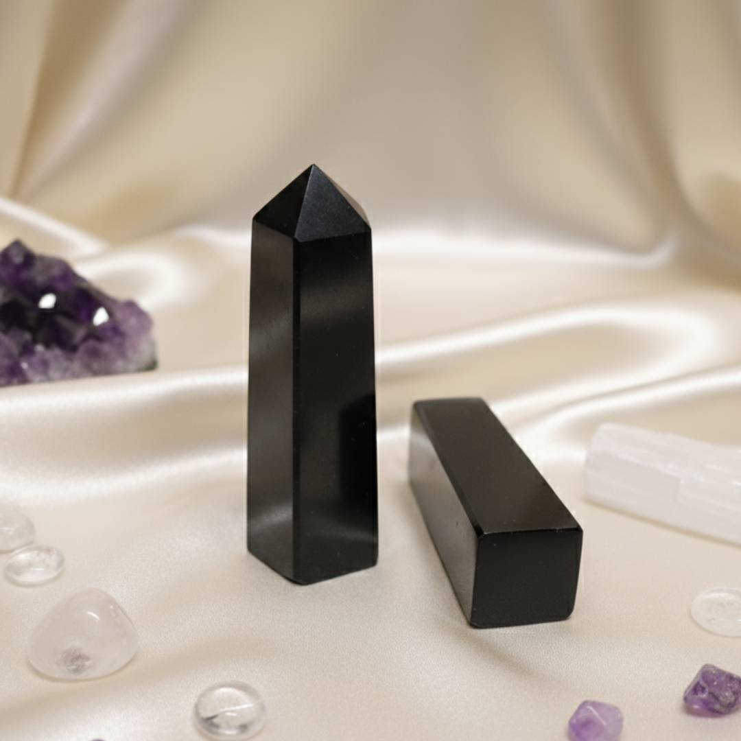 Black Tourmaline Crystal Tower | Premium Grade | Protection & Grounding