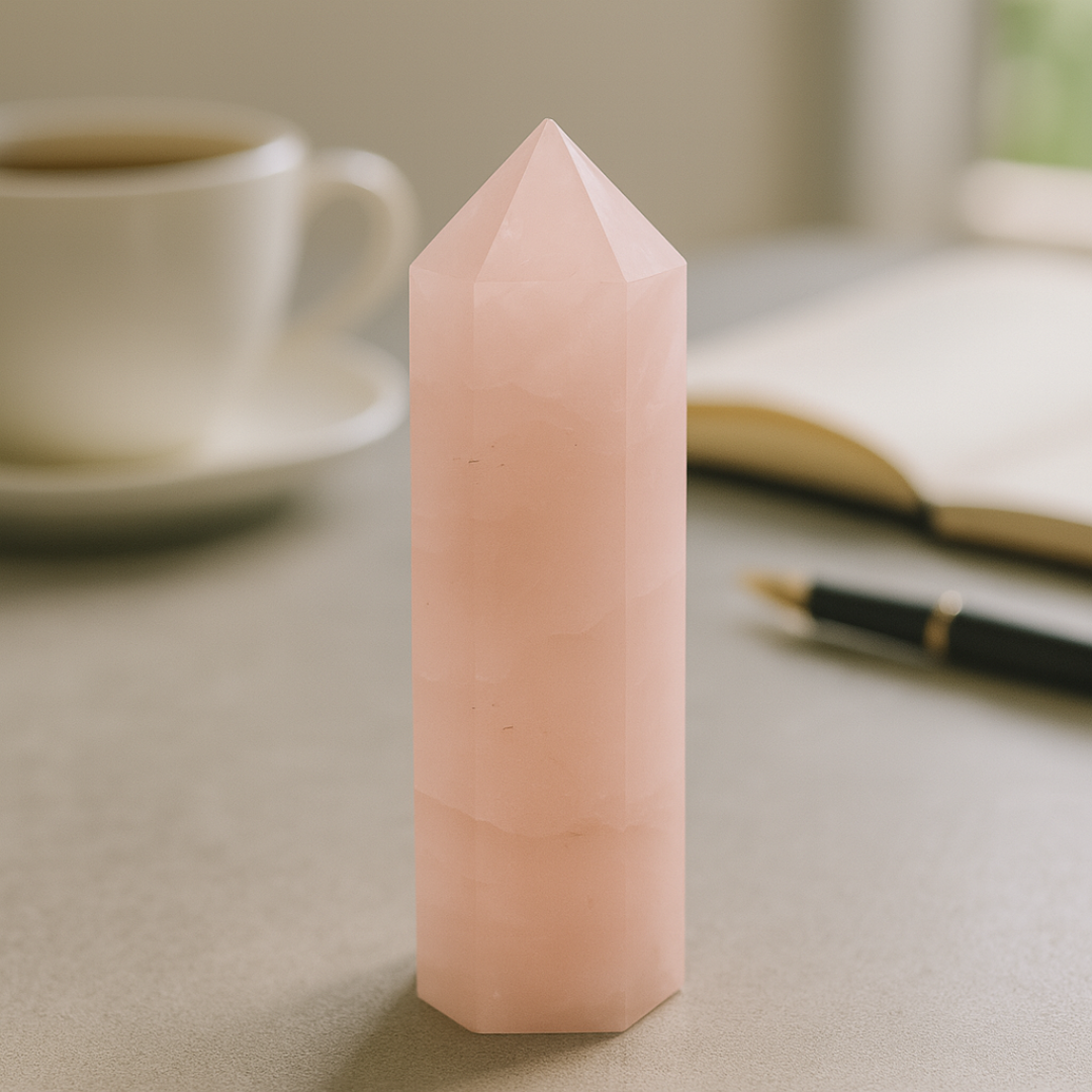 Natural Rose Quartz Crystal Tower | Premium Grade | Love, Healing & Meditation