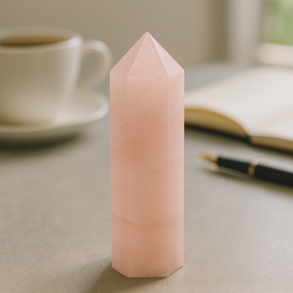 Natural Rose Quartz Crystal Tower | Premium Grade | Love, Healing & Meditation