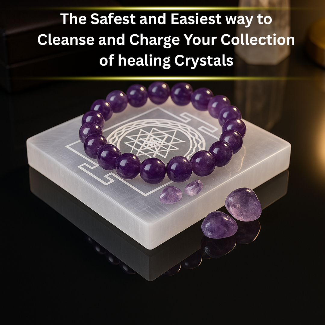 Sri Yantra Engraved Natural Selenite Plate | Round & Square | Premium Grade | For Crystal Cleansing, Meditation & Pooja