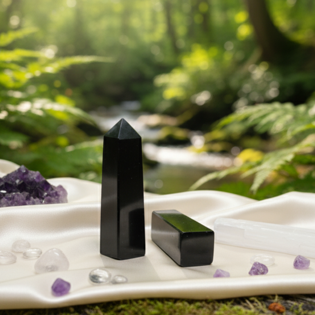 Black Tourmaline Crystal Tower | Premium Grade | Protection & Grounding