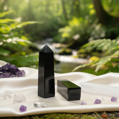 Black Tourmaline Crystal Tower | Premium Grade | Protection & Grounding