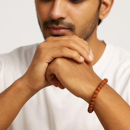 5 Mukhi Authentic Rudraksha Bracelet |8mm Beads | Premium Grade