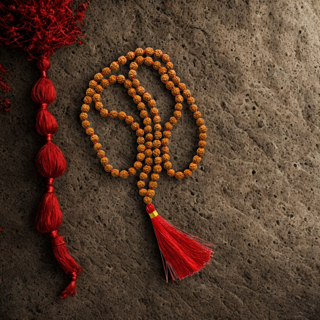 5 Mukhi Rudraksha Mala (108+1 Beads)