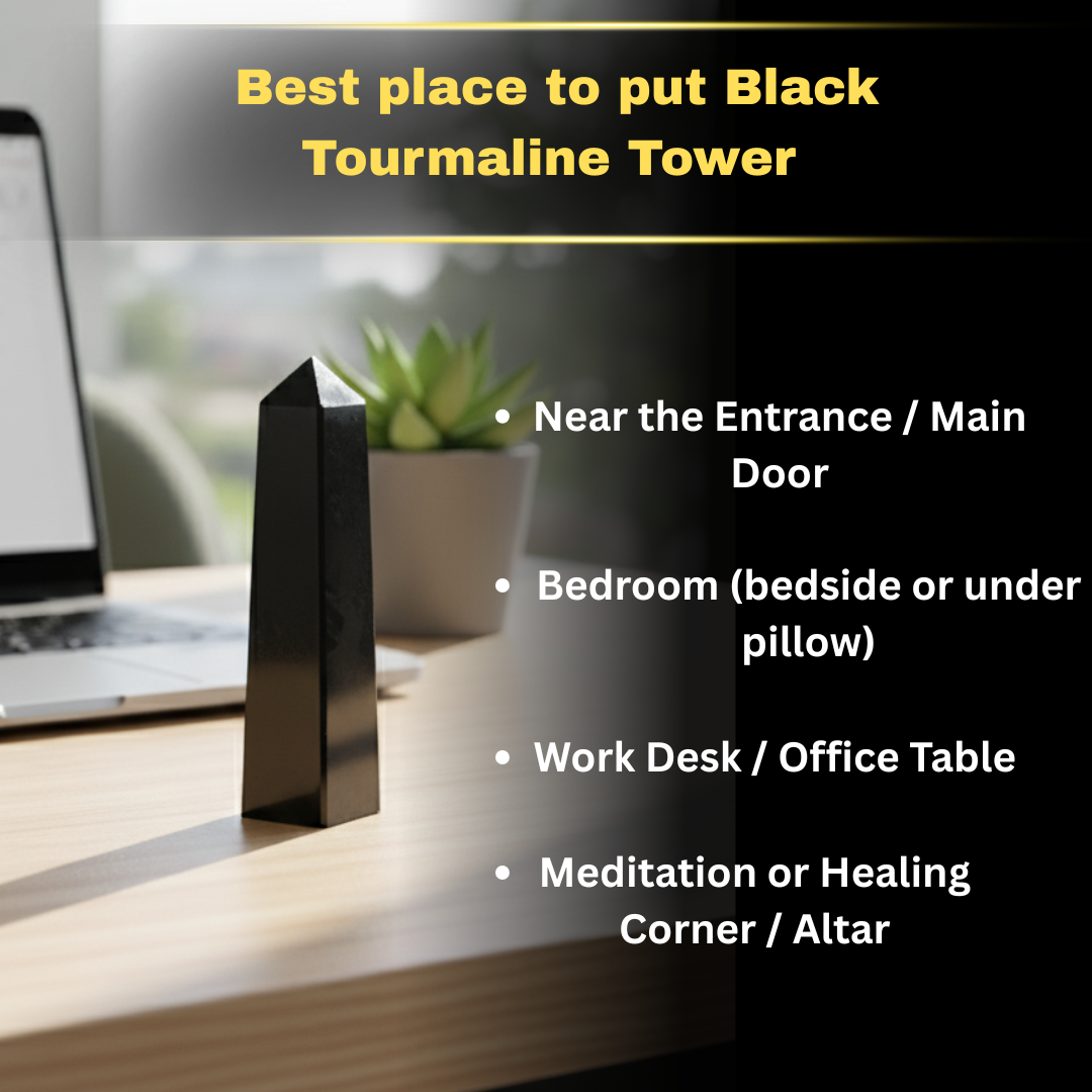 Black Tourmaline Crystal Tower | Premium Grade | Protection & Grounding