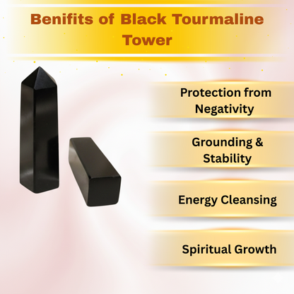 Black Tourmaline Crystal Tower | Premium Grade | Protection & Grounding