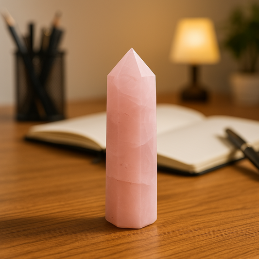 Natural Rose Quartz Crystal Tower | Premium Grade | Love, Healing & Meditation