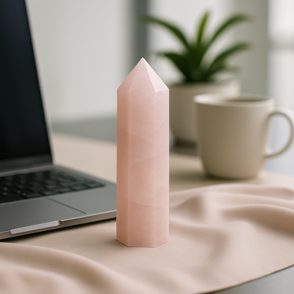 Natural Rose Quartz Crystal Tower | Premium Grade | Love, Healing & Meditation