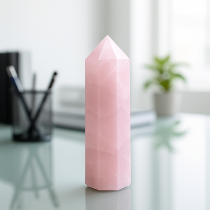 Natural Rose Quartz Crystal Tower | Premium Grade | Love, Healing & Meditation