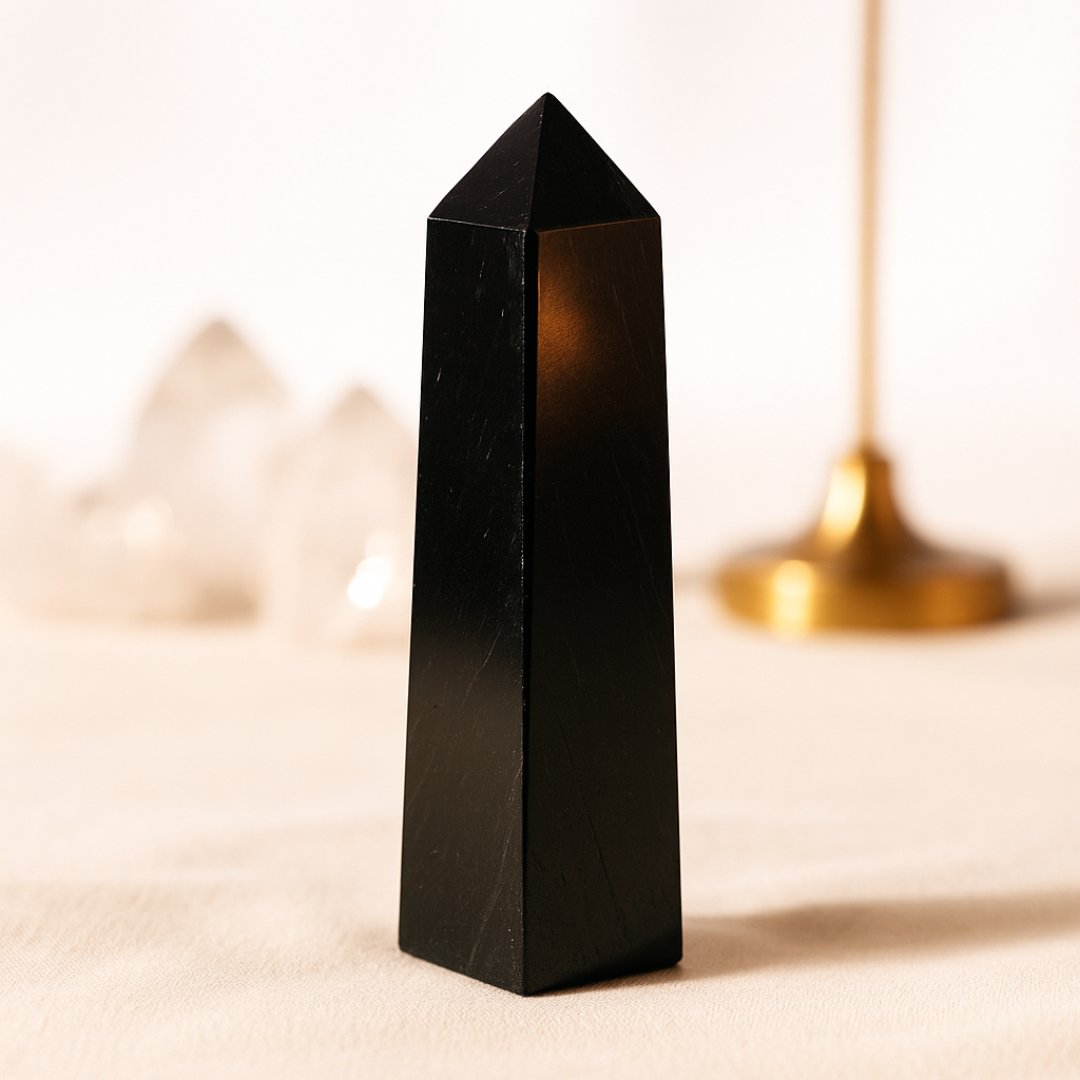 Black Tourmaline Crystal Tower | Premium Grade | Protection & Grounding