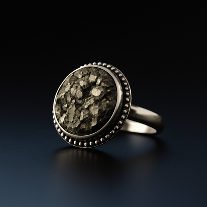 Natural Pyrite Ring (Rough) | Adjustable Free Size | Unisex | Oval, Round, Square, Rectangle