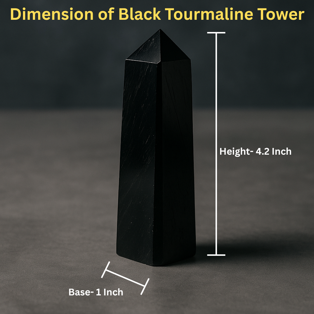 Black Tourmaline Crystal Tower | Premium Grade | Protection & Grounding
