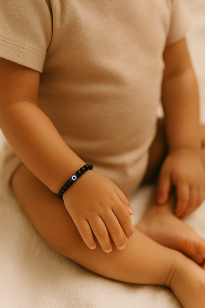 Karungali Children’s Nazar Suraksha | Evil Eye Protection Bracelet   | 4 mm Beads | Premium Grade