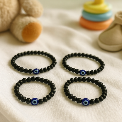 Karungali Children’s Nazar Suraksha | Evil Eye Protection Bracelet   | 4 mm Beads | Premium Grade