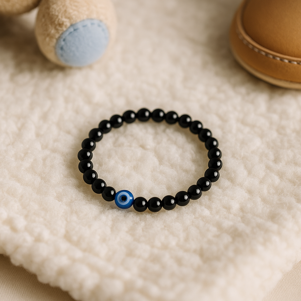 Obsidian Children’s Nazar Suraksha | Evil Eye Protection Bracelet | 4 mm Beads | Lab Certified | AAA Grade