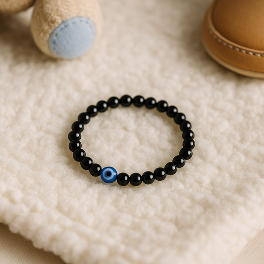 Obsidian Children’s Nazar Suraksha | Evil Eye Protection Bracelet | 4 mm Beads | Lab Certified | AAA Grade