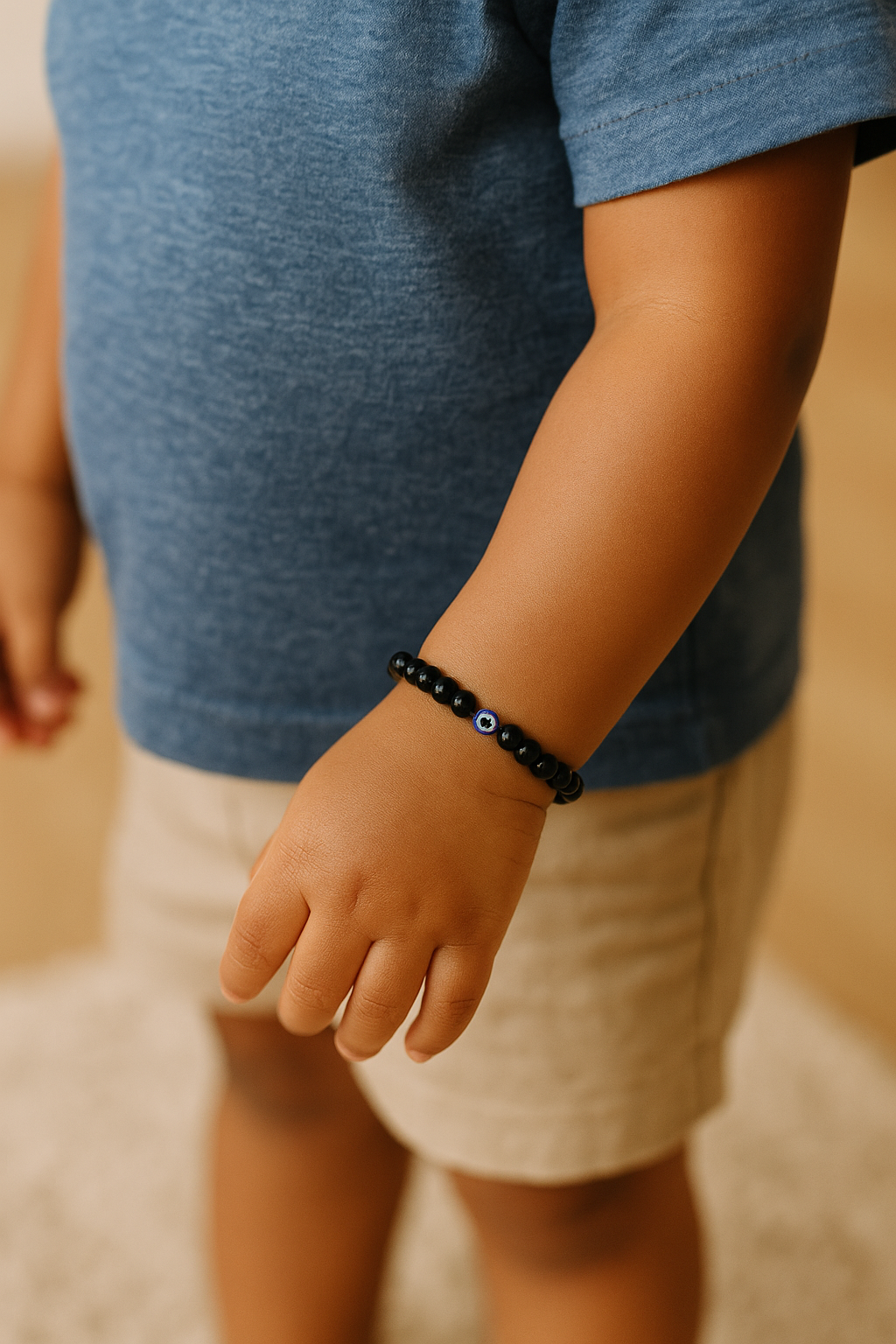 Obsidian Children’s Nazar Suraksha | Evil Eye Protection Bracelet | 4 mm Beads | Lab Certified | AAA Grade