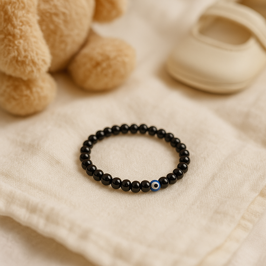Obsidian Children’s Nazar Suraksha | Evil Eye Protection Bracelet | 4 mm Beads | Lab Certified | AAA Grade