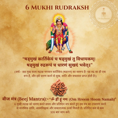 Illustration of a deity with text and Rudraksh on a textured background