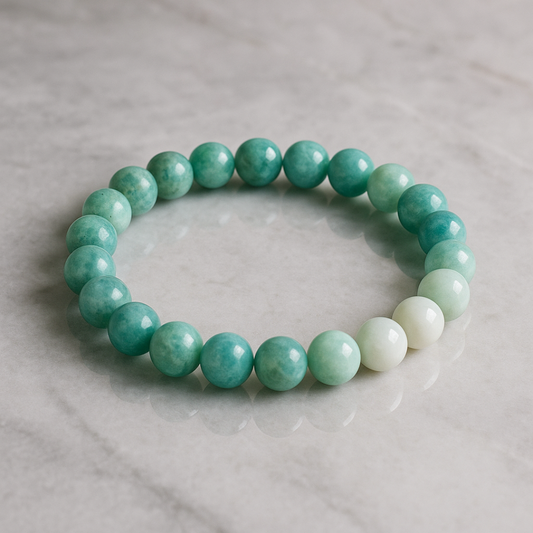 Natural Amazonite Gemstone Bracelet | 8 mm Beads | Lab Certified | AAA Grade | Healing Crystal