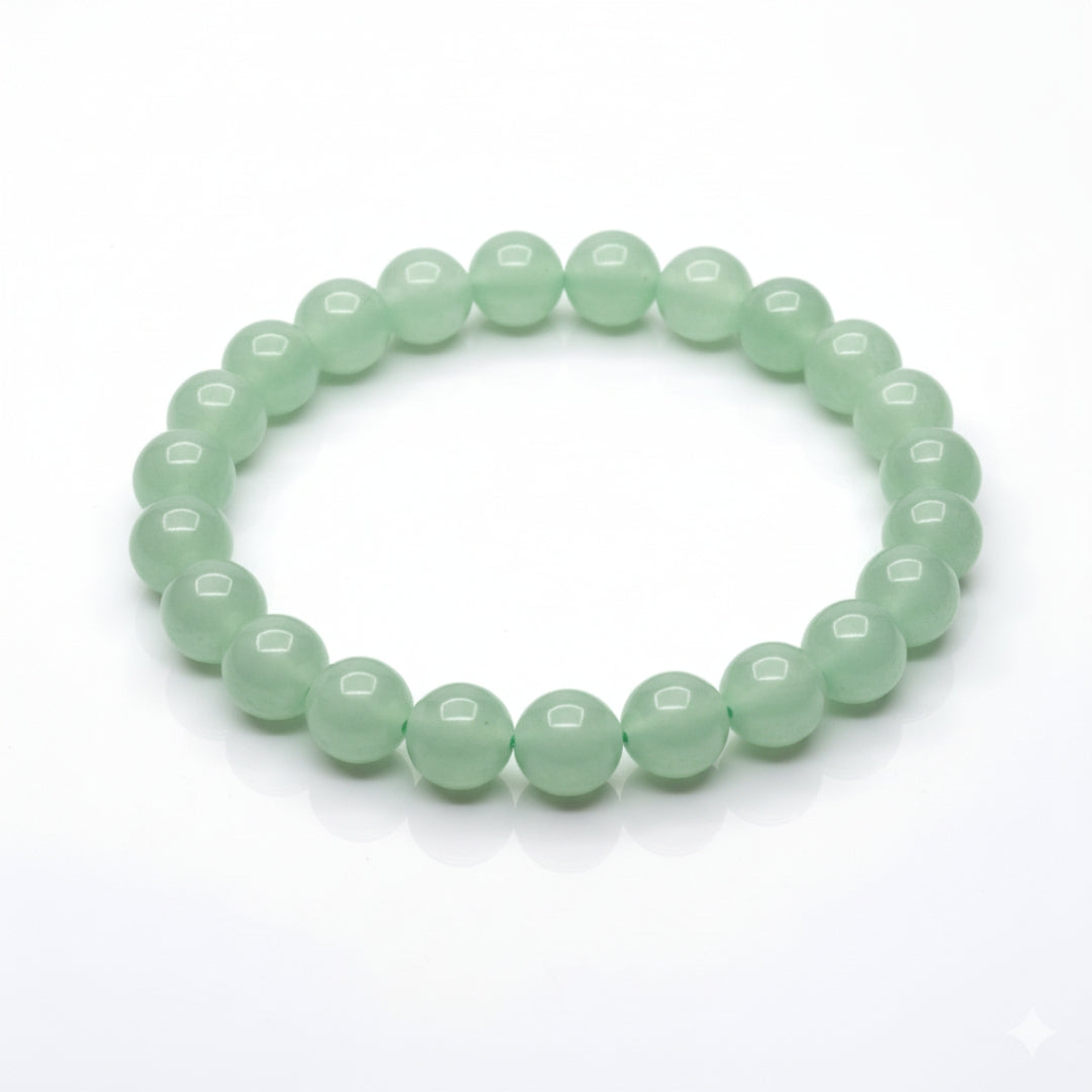 प्राकृतिक हरा एवेंट्यूरिन ब्रेसलेट (AAA ग्रेड) | 8 मिमी मोती | इलास्टिक