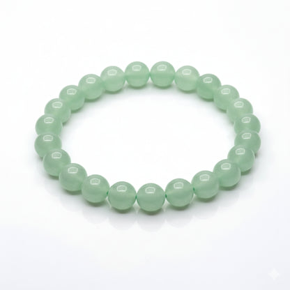 प्राकृतिक हरा एवेंट्यूरिन ब्रेसलेट (AAA ग्रेड) | 8 मिमी मोती | इलास्टिक
