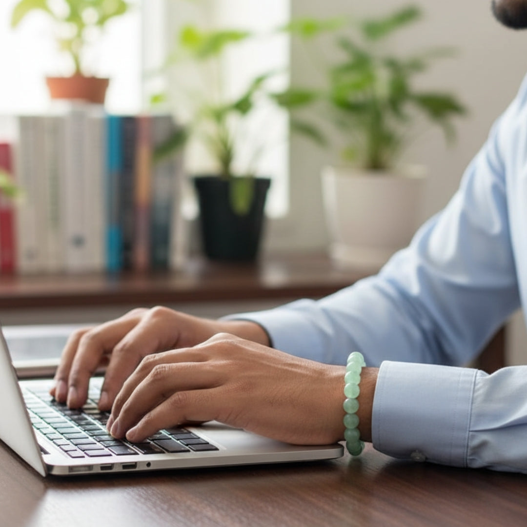 प्राकृतिक हरा एवेंट्यूरिन ब्रेसलेट (AAA ग्रेड) | 8 मिमी मोती | इलास्टिक