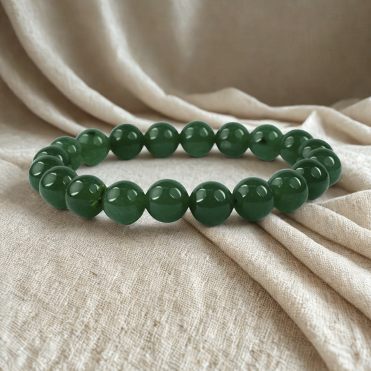 Natural Green Jade gemstone bracelet 8 mm – lab certified – DivineRoots